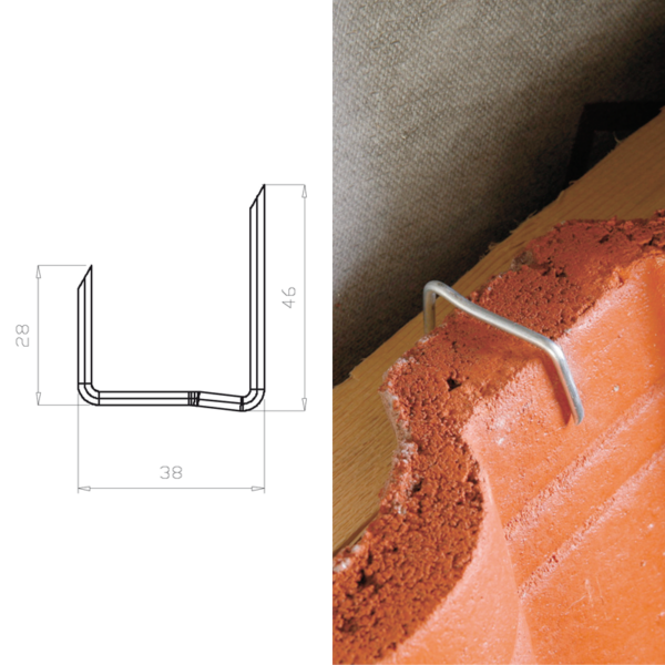 Príchytka na betonové střešní tašky typ U